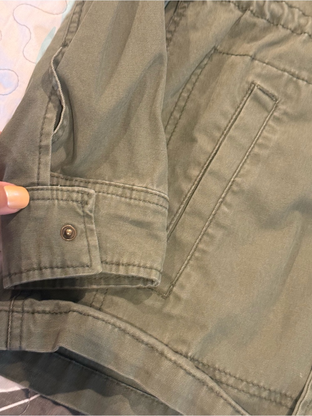 Old Navy Olive Utility Jacket with Drawstring Waist Women’s medium oversized - Picture 3 of 4
